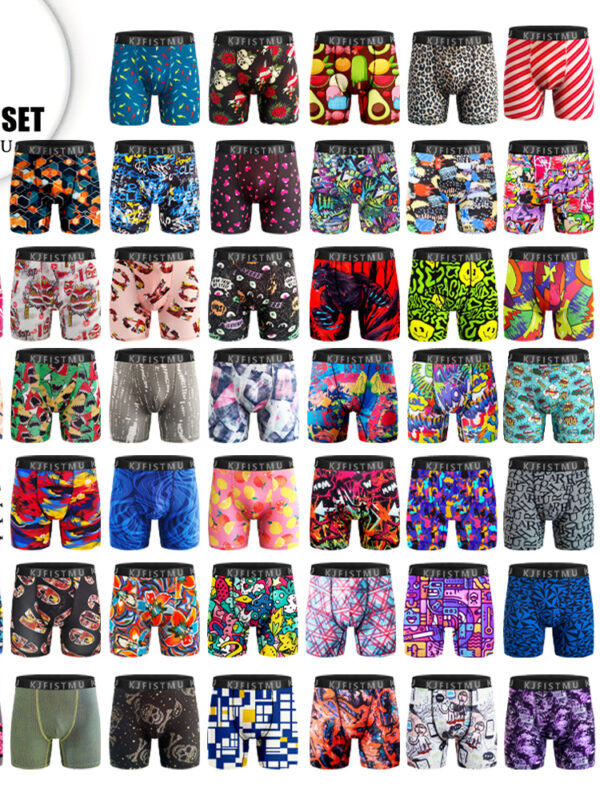 KJFISTMU Men's Boxer Briefs Blind Box Shipping - Hip Hop Pattern 4-Pack