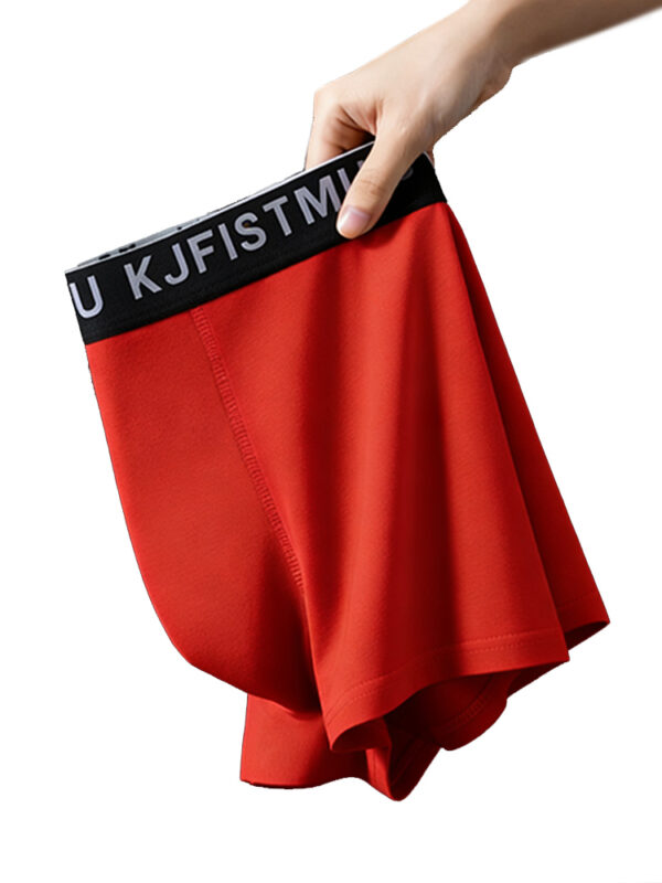 KJFISTMU Men's Random Mixed Solid Color Boxer Briefs with Colorful Waistband